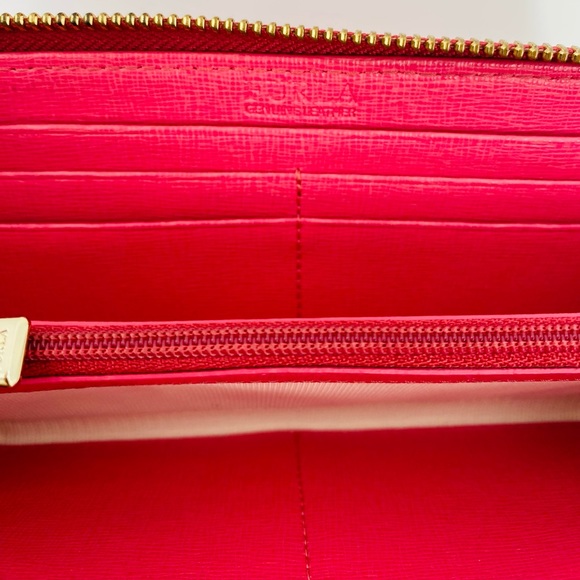 Authentic Furla Genuine Leather Accordion Wallet Bubble Gum Pink - Picture 9 of 17